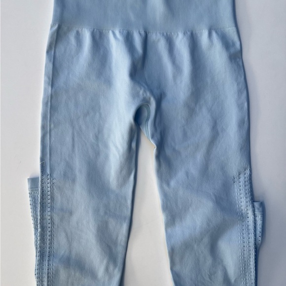 ACTA Perforated Seamless Leggings Light Baby Blue Size S - Picture 3 of 11